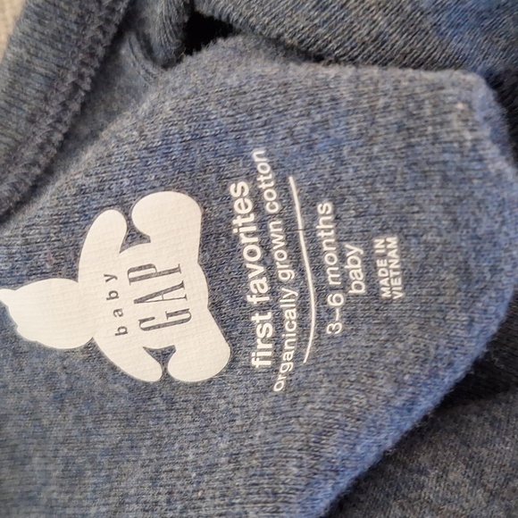 Baby Gap Organic My First Favorites 3-6 M Long Sleeve Onesie Dark Blue - Picture 9 of 9